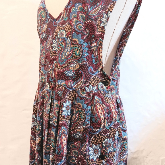 Vintage modest floral pinafore apron dress. Via Sant Andrea. Size 15. Medium. - Picture 9 of 16